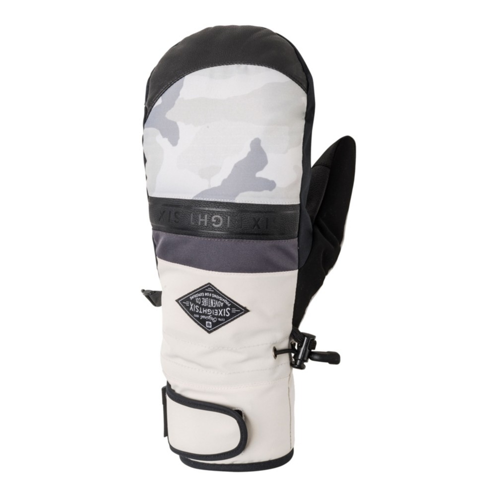 white leather ski gloves